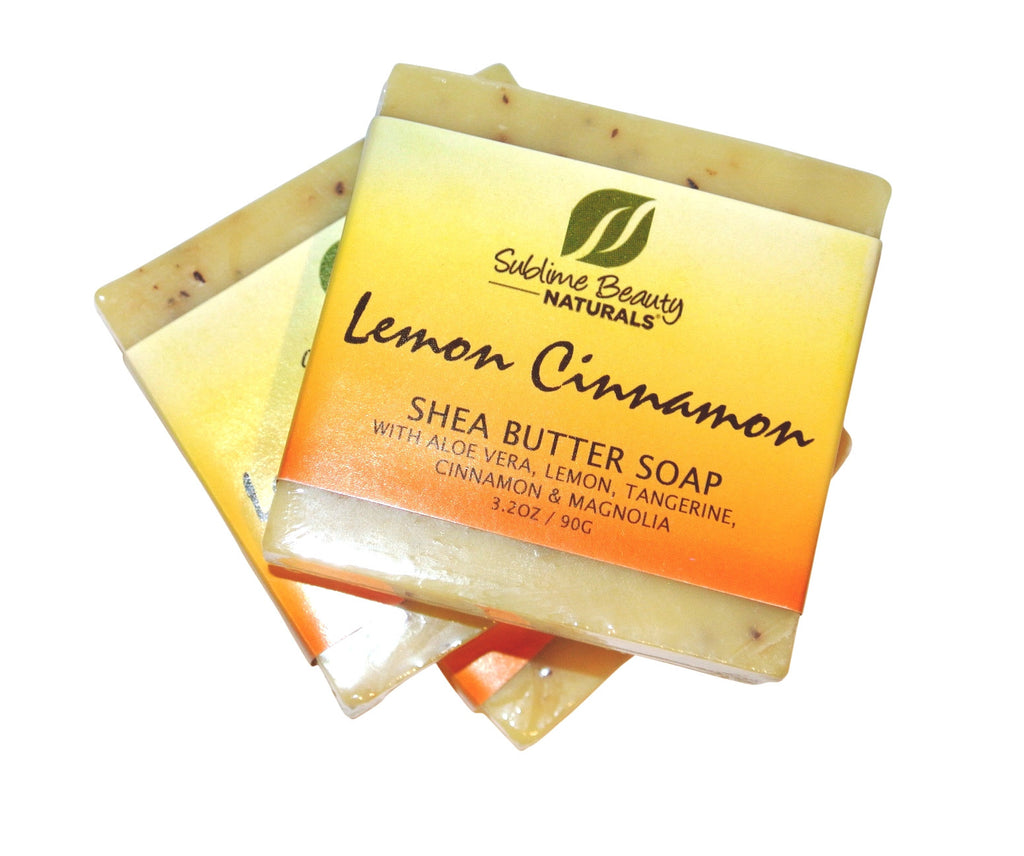 Fresh LEMON CINNAMON Soaps (2 Bars) Sold Together