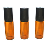 3 Mini Amber Rollerballs for Essential Oils