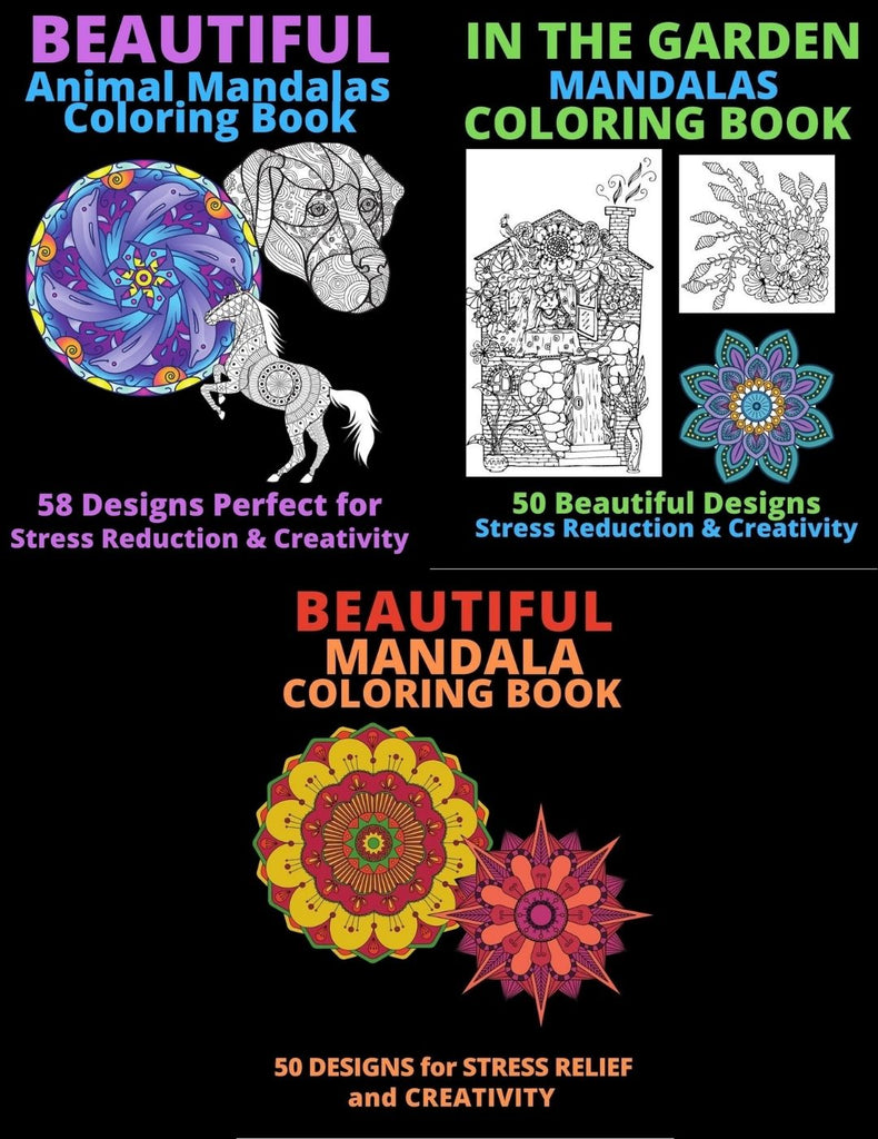 50 animal mandalas adult coloring book stress- relief: Coloring