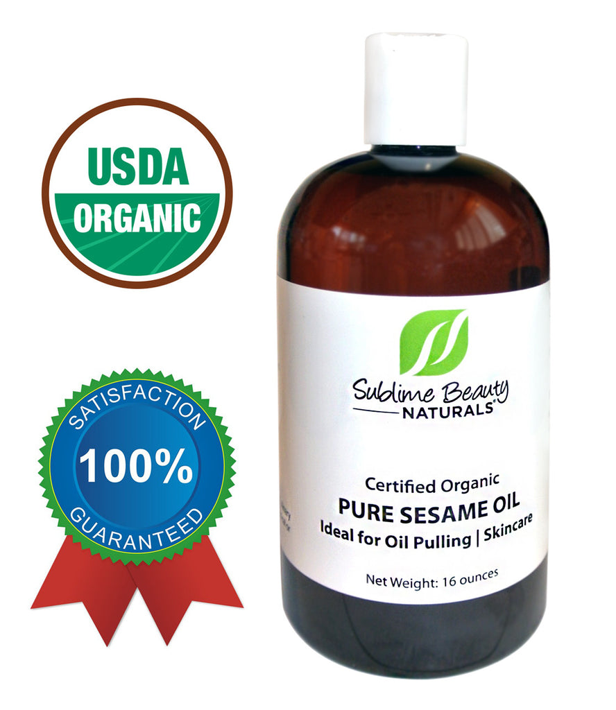 USDA Certified Organic 16 oz SESAME OIL for OIL PULLING